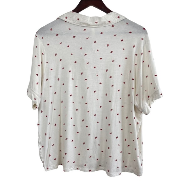 PacSun L.A Hearts Flower Print Eye Mask Pajama Top Set Women’s Size S - Picture 5 of 12